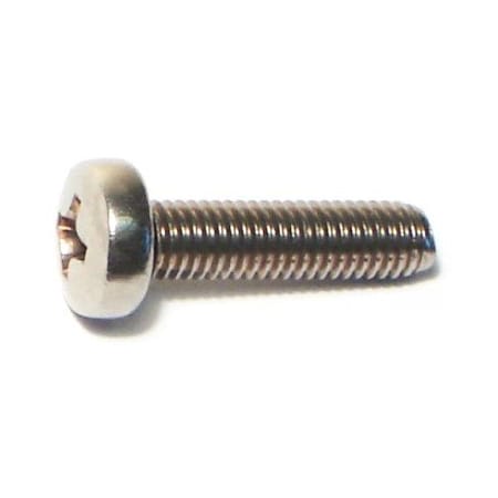 M5-0.80 X 20 Mm Phillips Pan Machine Screw, Plain Stainless Steel, 15 PK